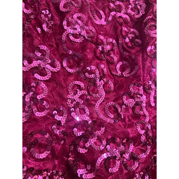 Mike Benet Formals Eighties Magenta Sequin Prom Dress Vintage Size 8 - Picture 5 of 9